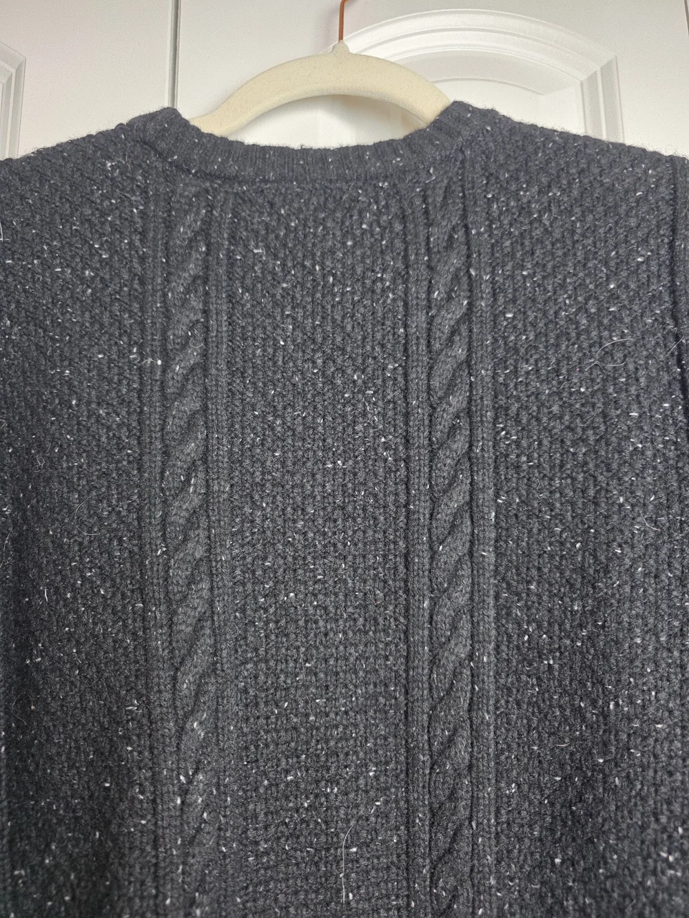 NWT Men's Black Lambswool Cable Knit Sweater – Size XL